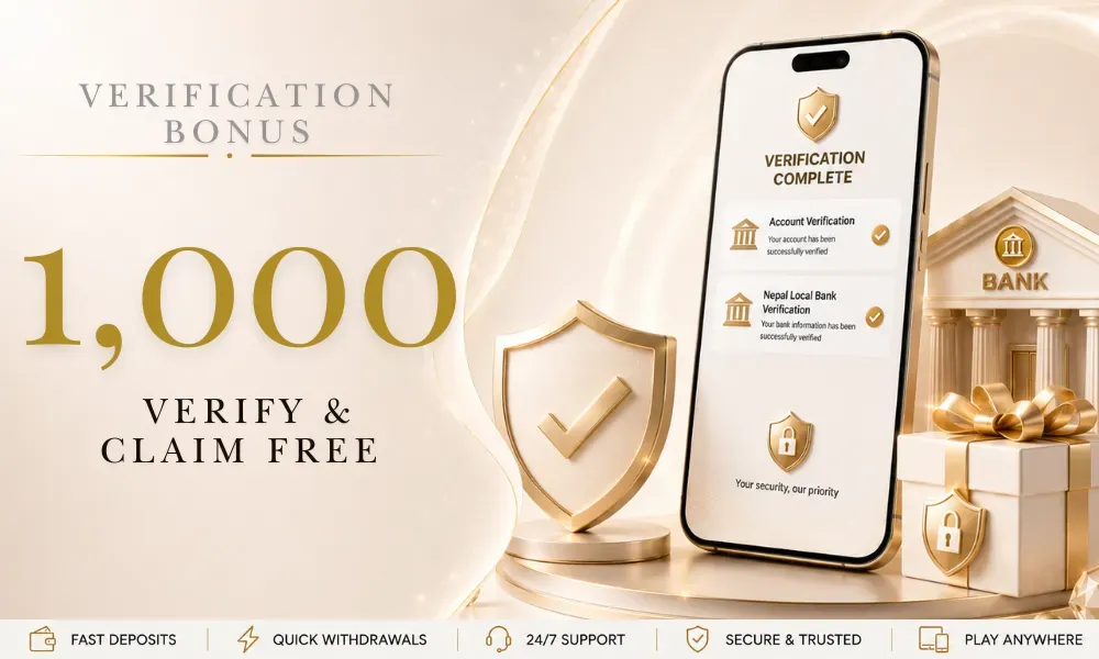 Okwin178 NPR 1,000 verification bonus for verified Nepal accounts